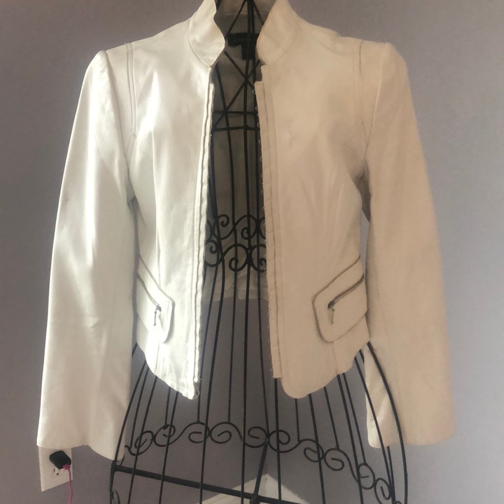 White Leather Bebe Jacket size XS